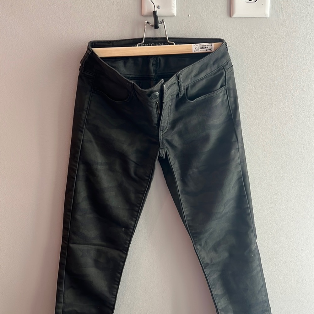 American Eagle Green Camo Jeans